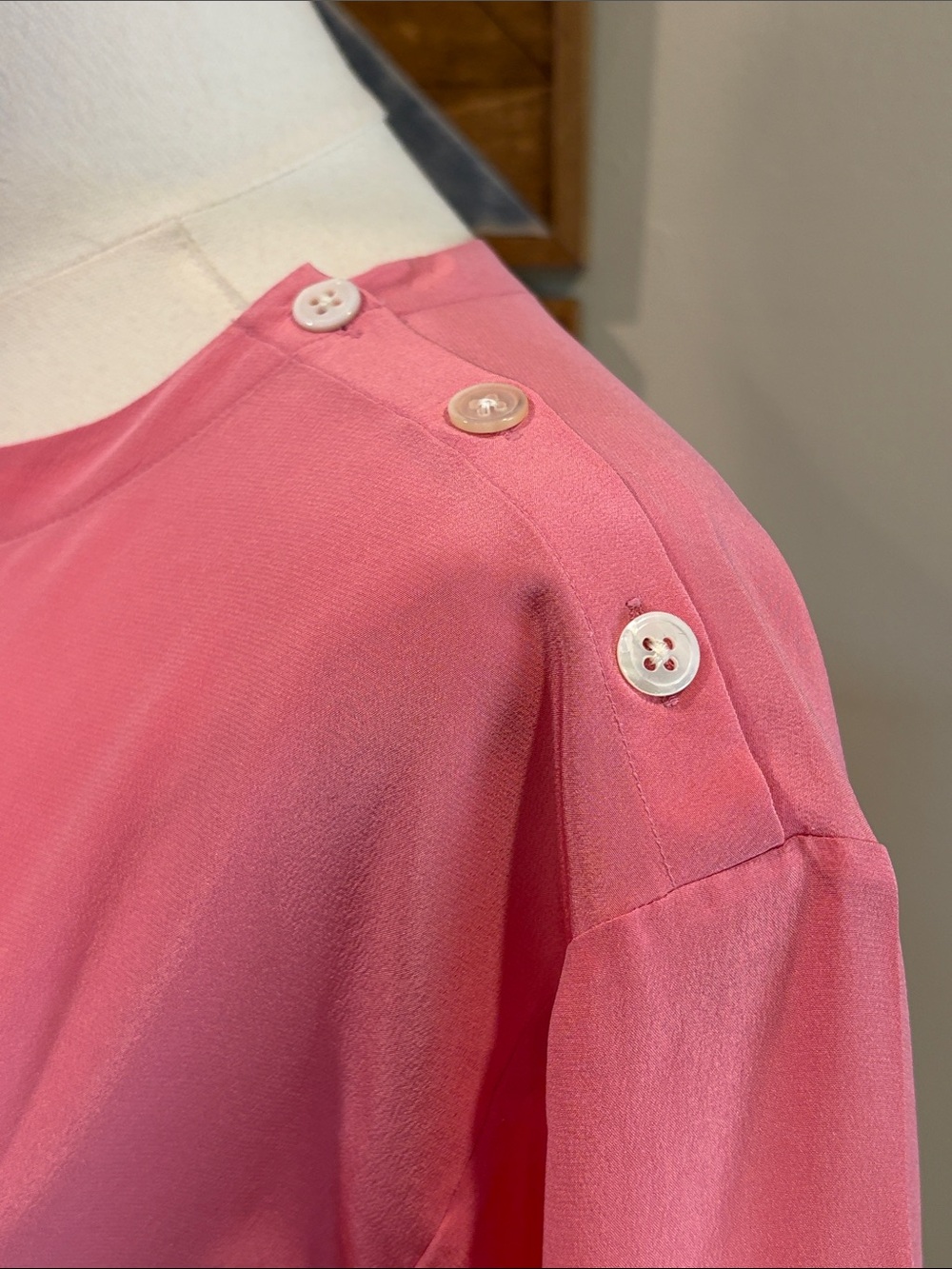 Vintage Ralph Lauren Blue Label 80s Pink Silk Skirt + Blouse Set 6 / 8 *As-Is* - Picture 6 of 16
